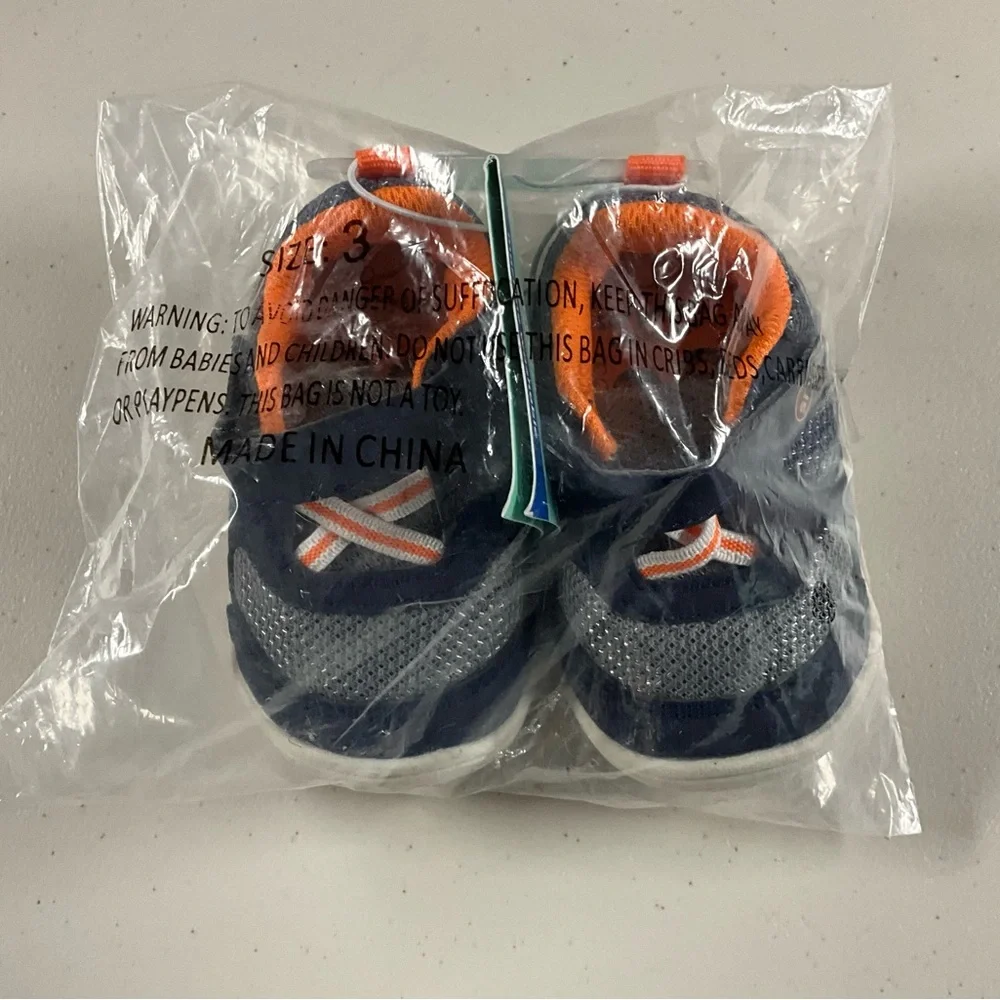 Stride Rite Navy and Orange Baby Shoes